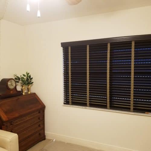 Wood Blinds with Decorative Tapes